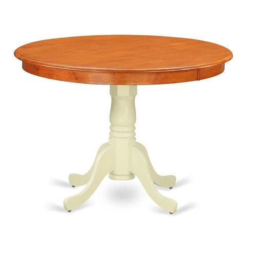 42-Inch Round Solid Hardwood Dining Table Turned Pedestal Base Multiple Finishes
