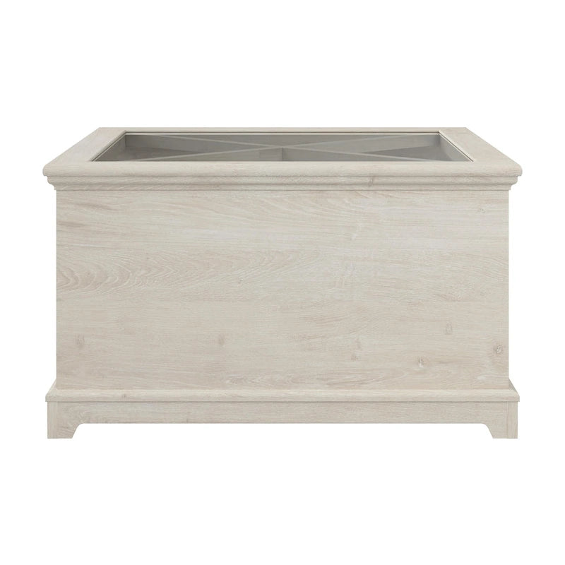 Lennox Farmhouse Glass Coffee Table with Storage by Bush Furniture