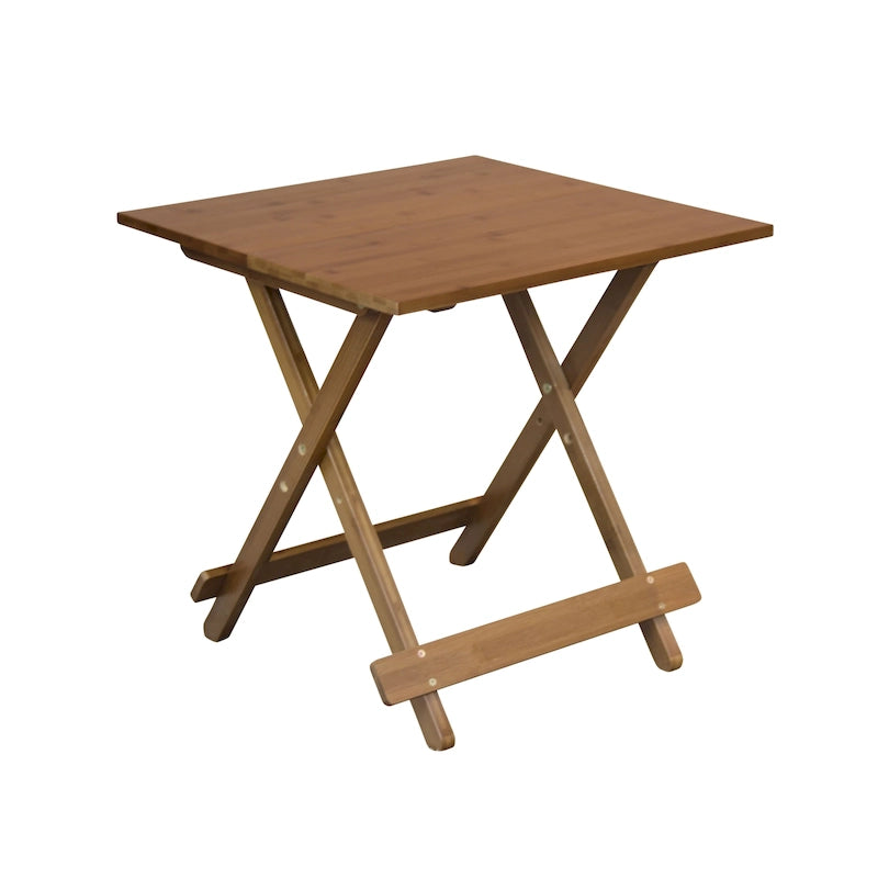 Eco-Friendly Solid Bamboo Foldable Square Side Table with Natural Finish