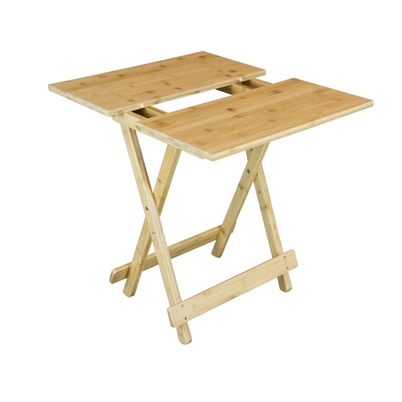 Eco-Friendly Solid Bamboo Foldable Square Side Table with Natural Finish