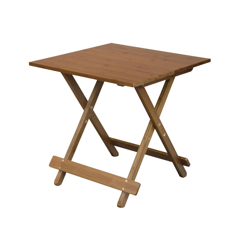 Eco-Friendly Solid Bamboo Foldable Square Side Table with Natural Finish