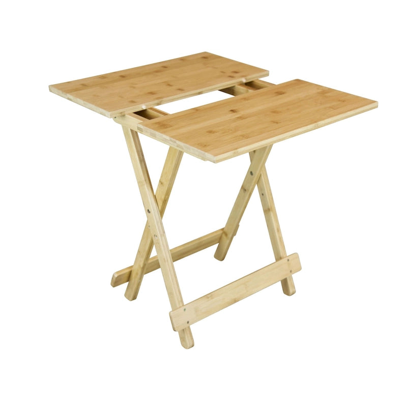 Eco-Friendly Solid Bamboo Foldable Square Side Table with Natural Finish
