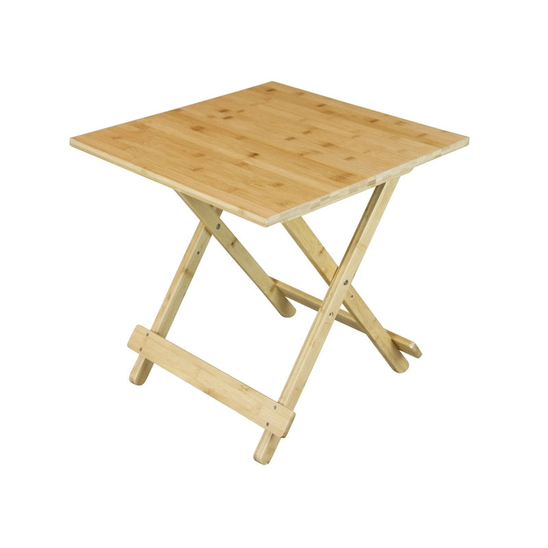 Eco-Friendly Solid Bamboo Foldable Square Side Table with Natural Finish