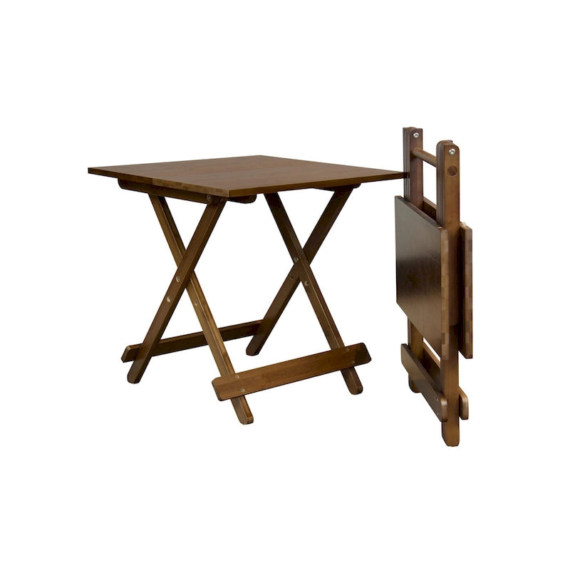Eco-Friendly Solid Bamboo Foldable Square Side Table with Natural Finish