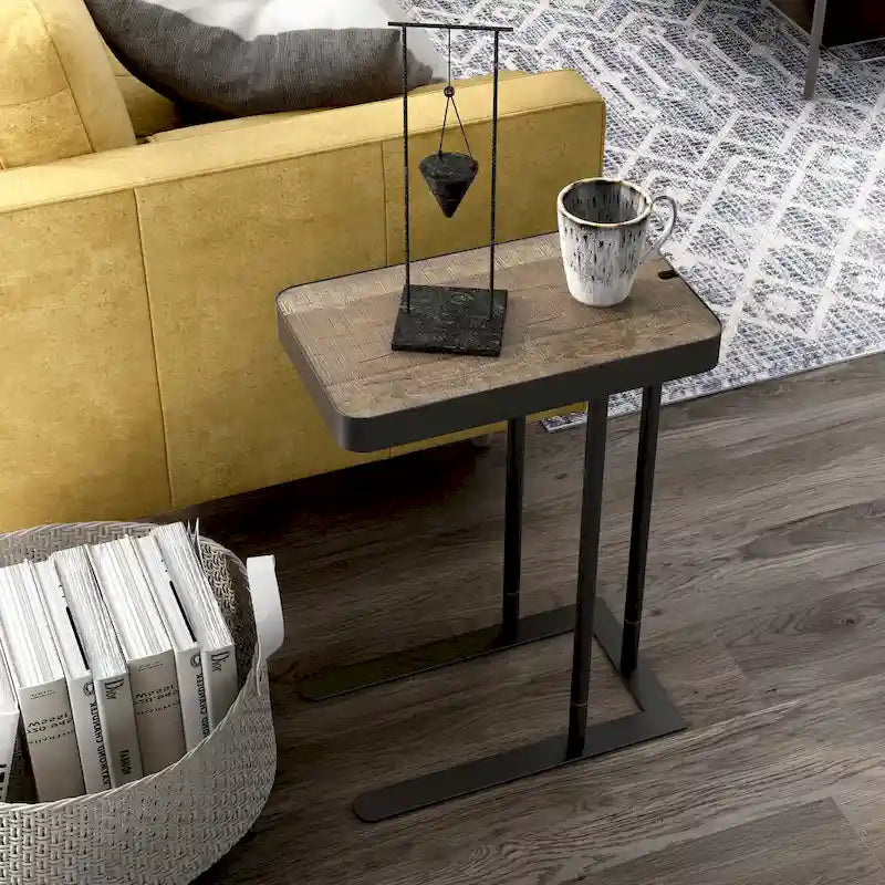 Schofield Industrial 20-inch Metal C-Shape Slide-open Top Side Table by Furniture of America