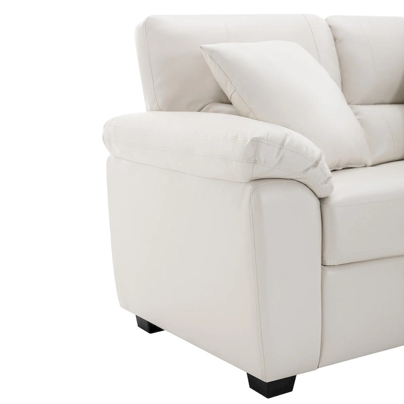 Morden Fort Upholstered Loveseats for Living Room,Two-Seater Sofa Faux Leather