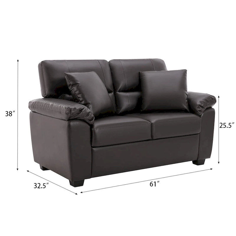 Morden Fort Upholstered Loveseats for Living Room,Two-Seater Sofa Faux Leather