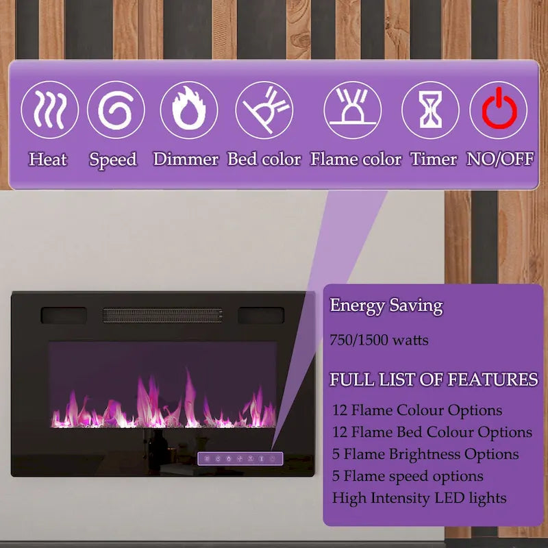 Fireplace TV Stand Electric Fireplace TV Console w/Remote Control