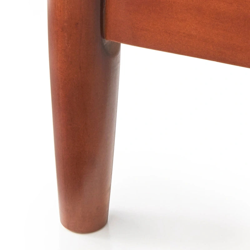 Mid-Century Solid Pinewood Platform Bed with Tapered Legs in Walnut or White