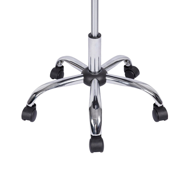 Adjustable Rolling Work Stool with Faux Leather Seat and Foldable Footrest, Versatile Stool for Home Office, Vanity,