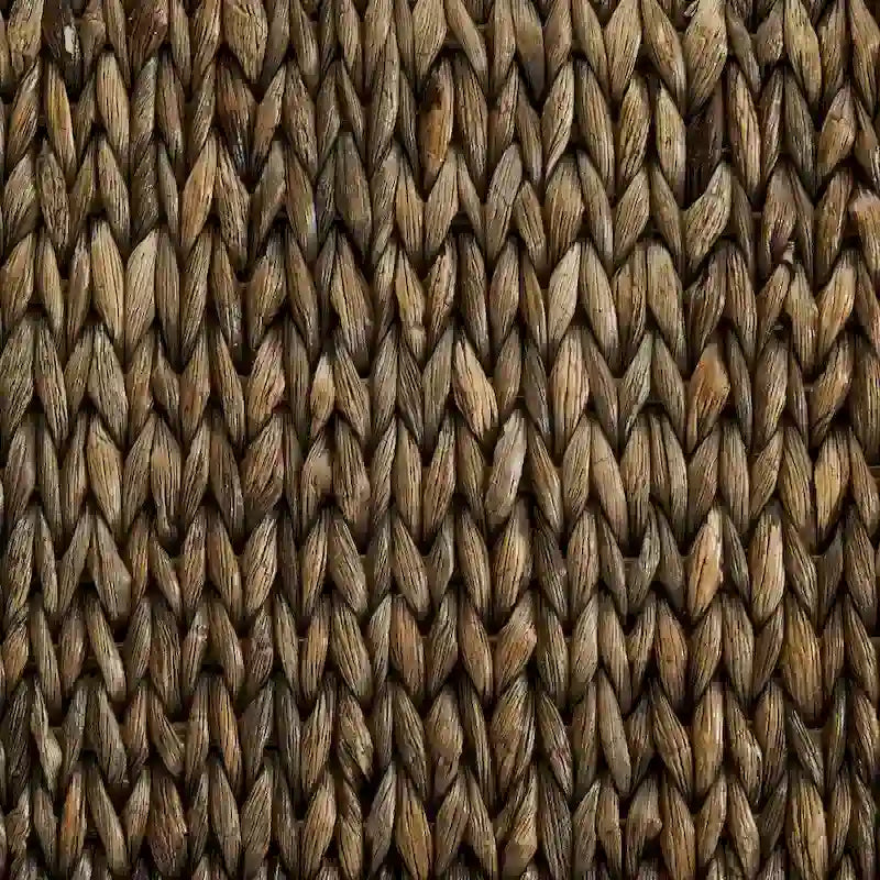 Handwoven Natural Seagrass Flat Panel Coastal Headboard with Matte Black Feet