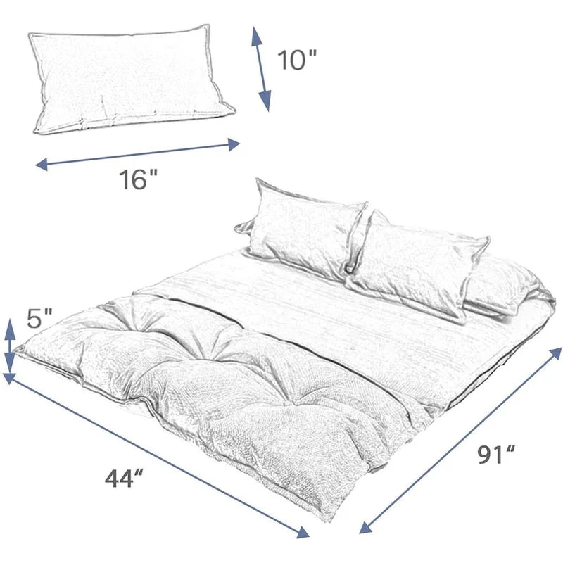 Modern Adjustable Ergonomic Fabric-Covered Sofa Bed Chair with Metal Frame