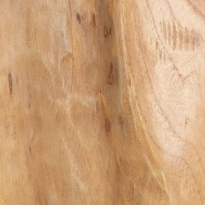Solid Teak Root Stool Natural Organic Wood Side Table with White Legs