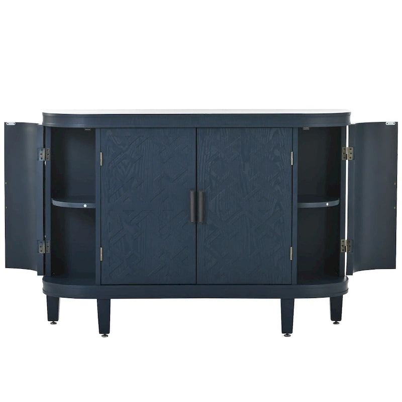 Wood Accent Storage Cabinet Sideboard with 4 Doors