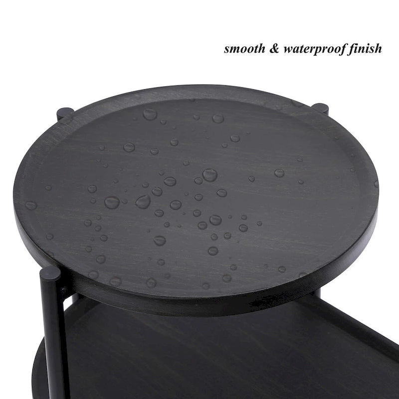 Small Coffee Tables 2-tier Modern Sofa Side Table with Wood Storage Shelf Living Room End Tables Nightstands