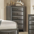 5-Drawer Bedroom Chest Faceted Drawer Panels Nickel Pulls English Dovetail Solid Wood Frame Traditional